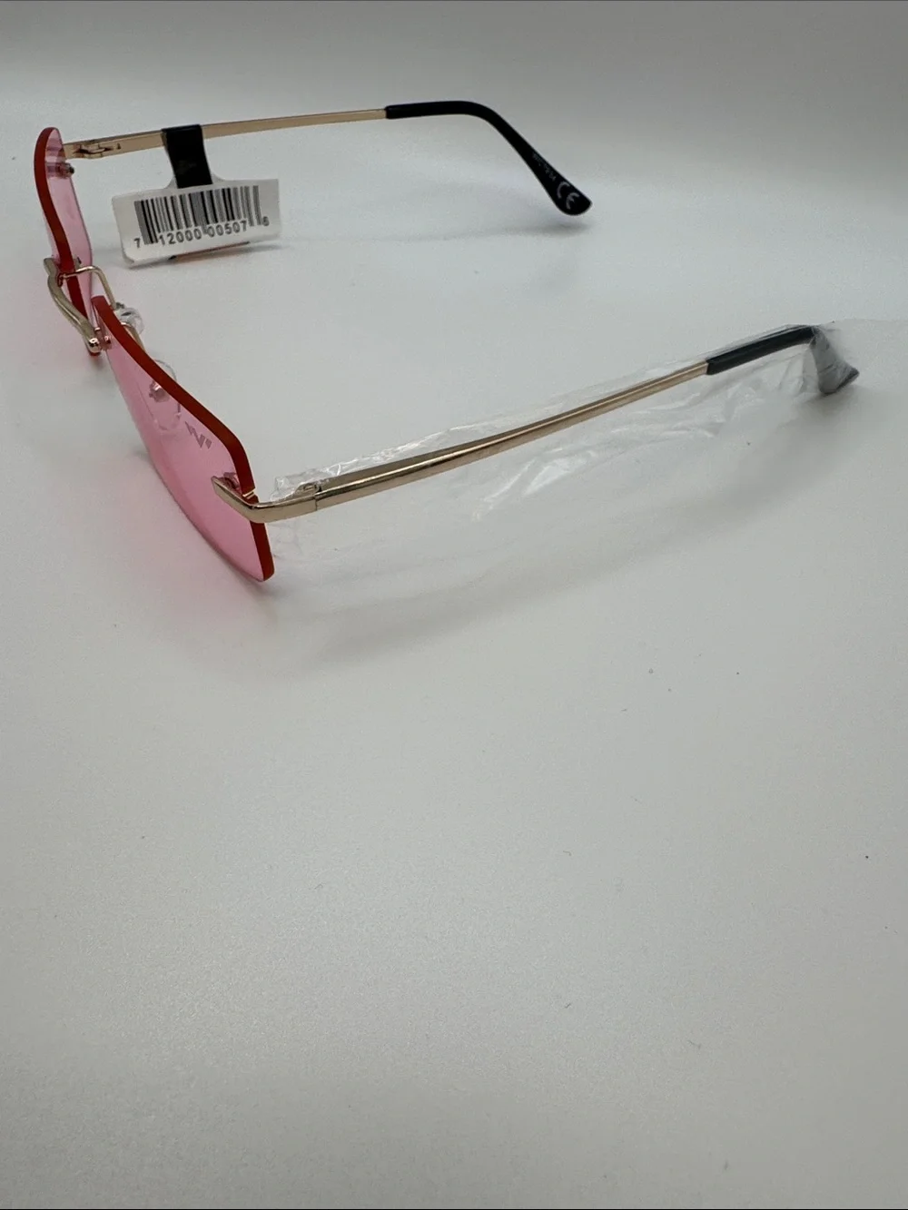 Pink Rimless Rectangle Sunglasses - Women Accessories